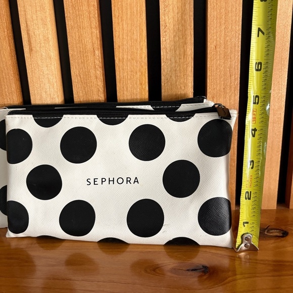 Set of 2 - Sephora Black and White Cosmetic Bag with Polka Dots - Picture 6 of 6